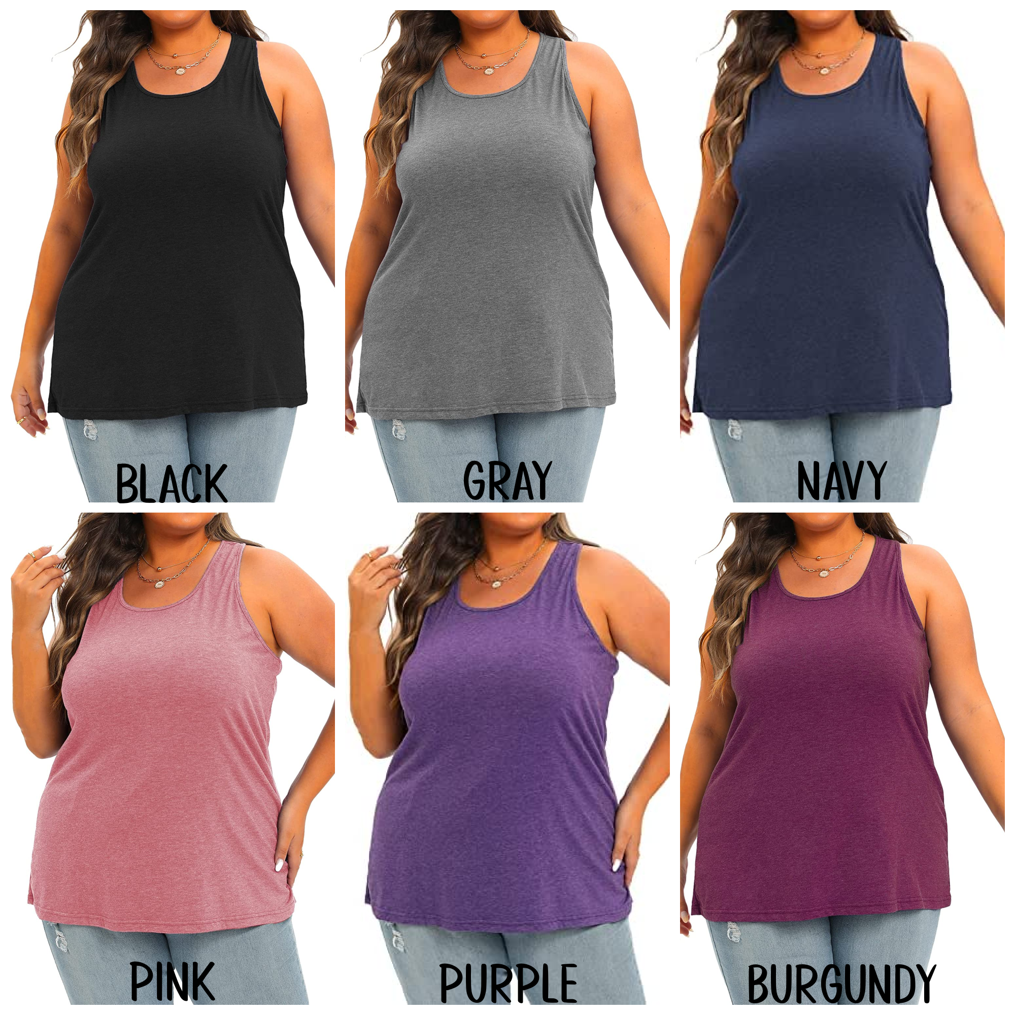 Womens Plus Size Tank Tops & Sleeveless Shirts.