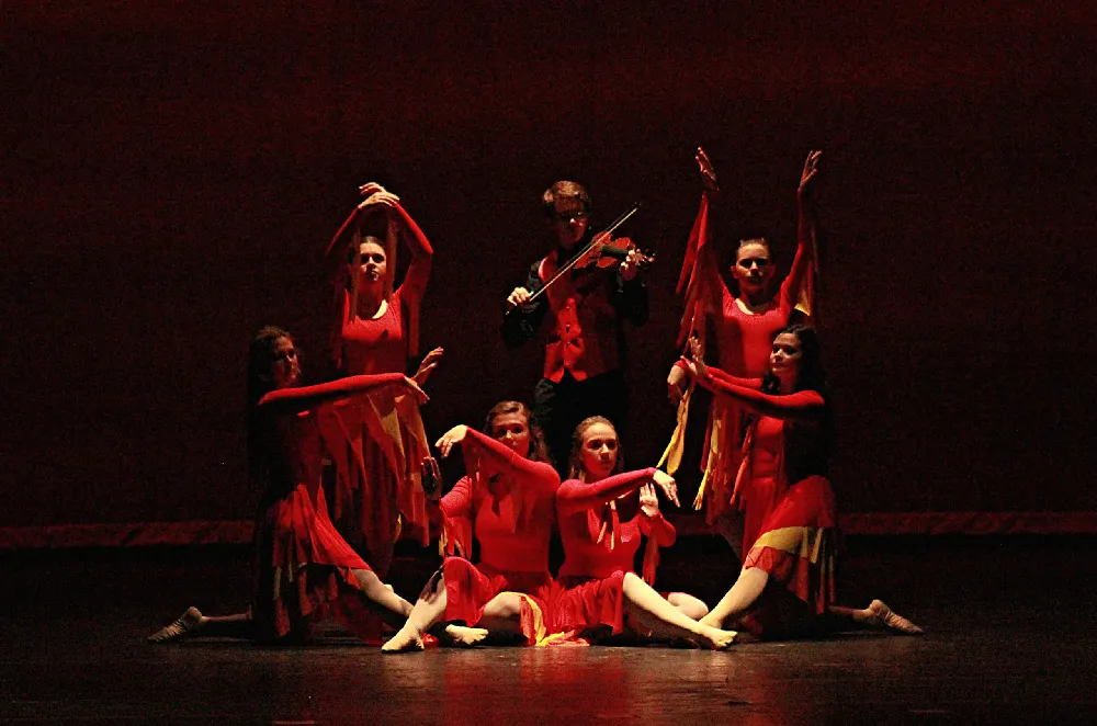 ballet group with violinist ballet group with violinist